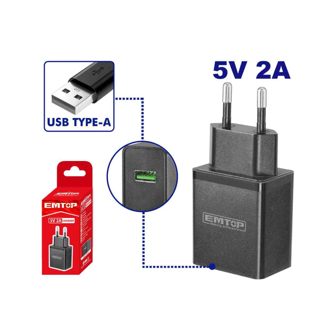 شاحن مدخل 5V\2A - A ( بدون وصلة)