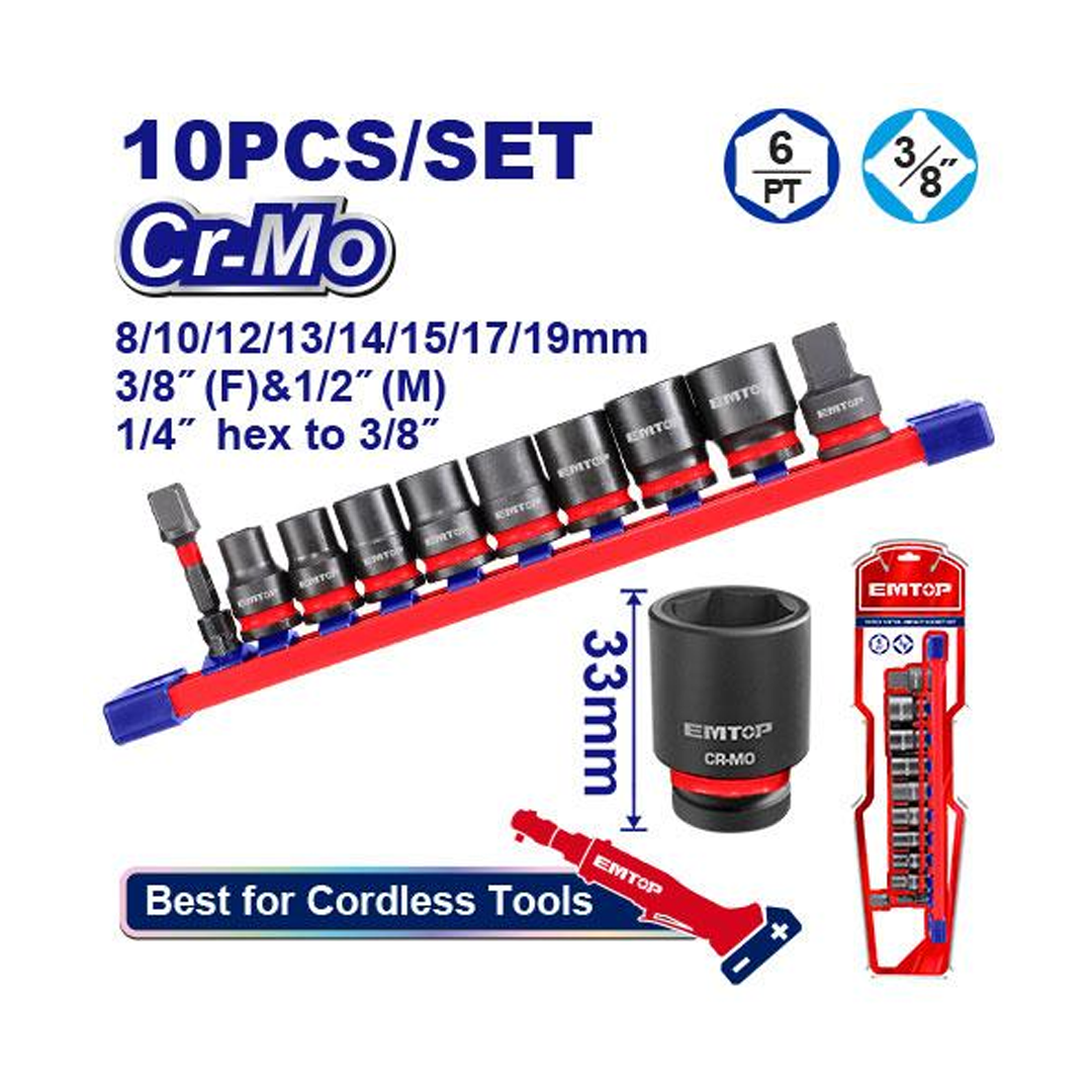 طقم بوكسات "3/8 - 10 قطع - Impact