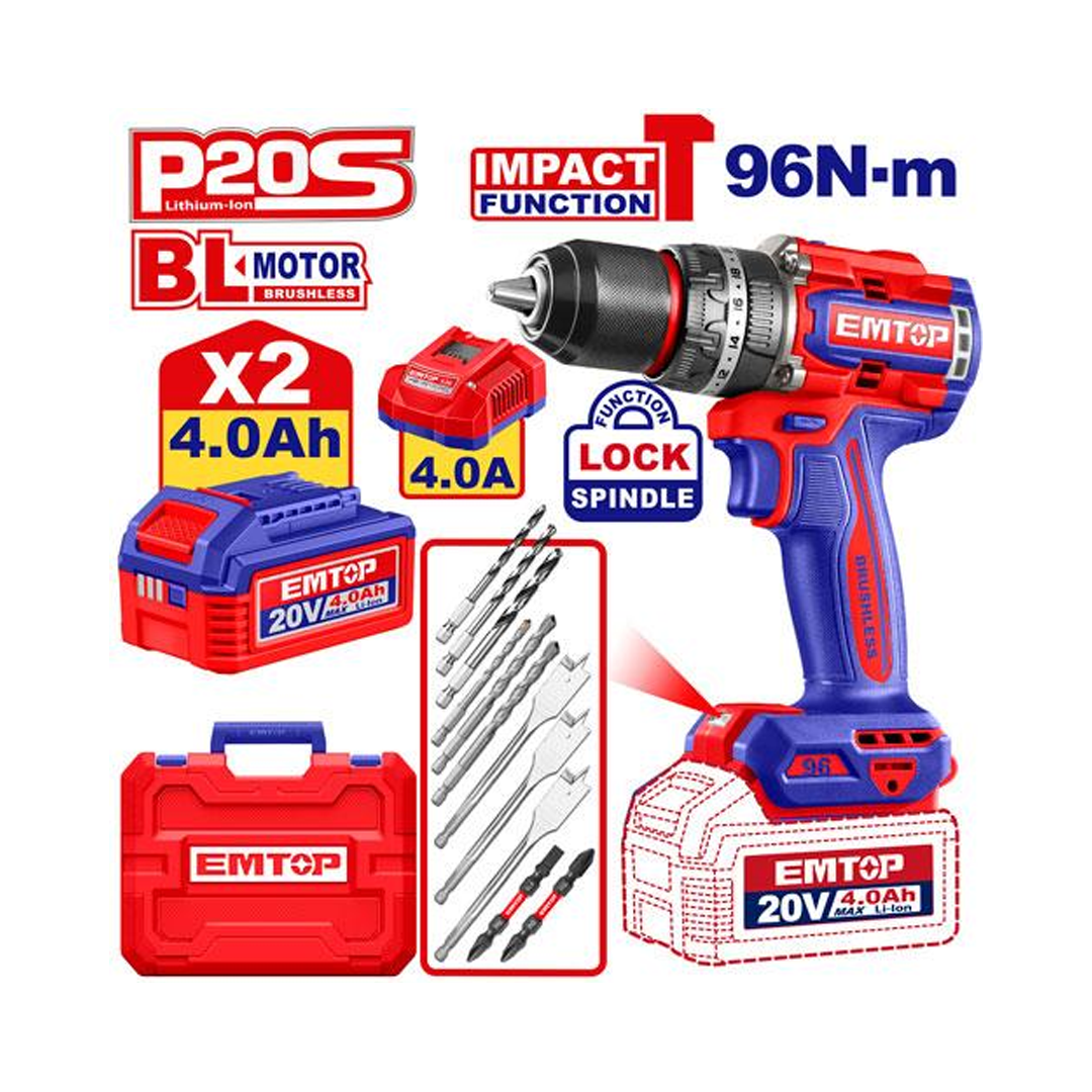 درل 2 بطارية ضرب ولف 20V\4A - 96N
