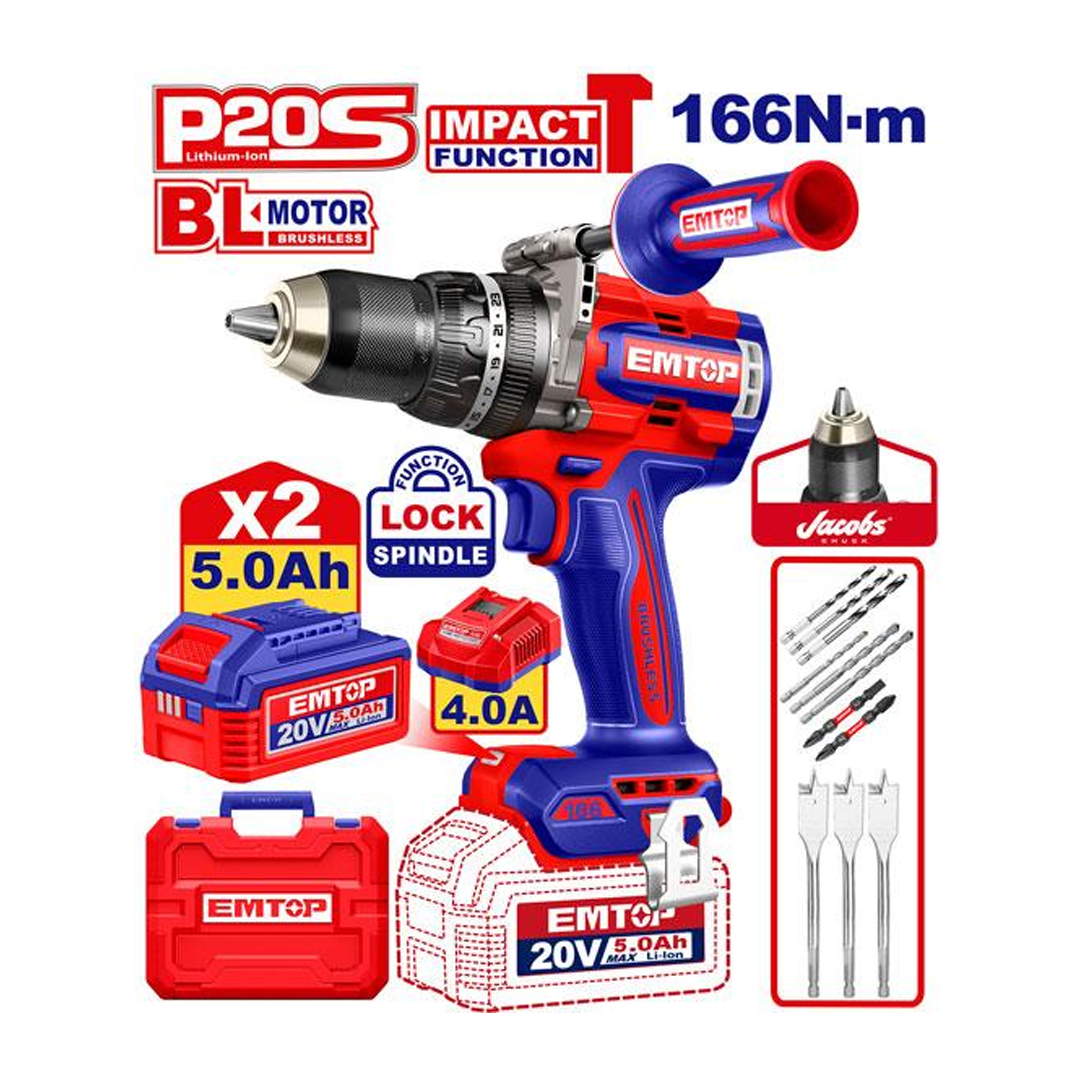 درل 2 بطارية ضرب ولف 20V\5A - 166N مع يد