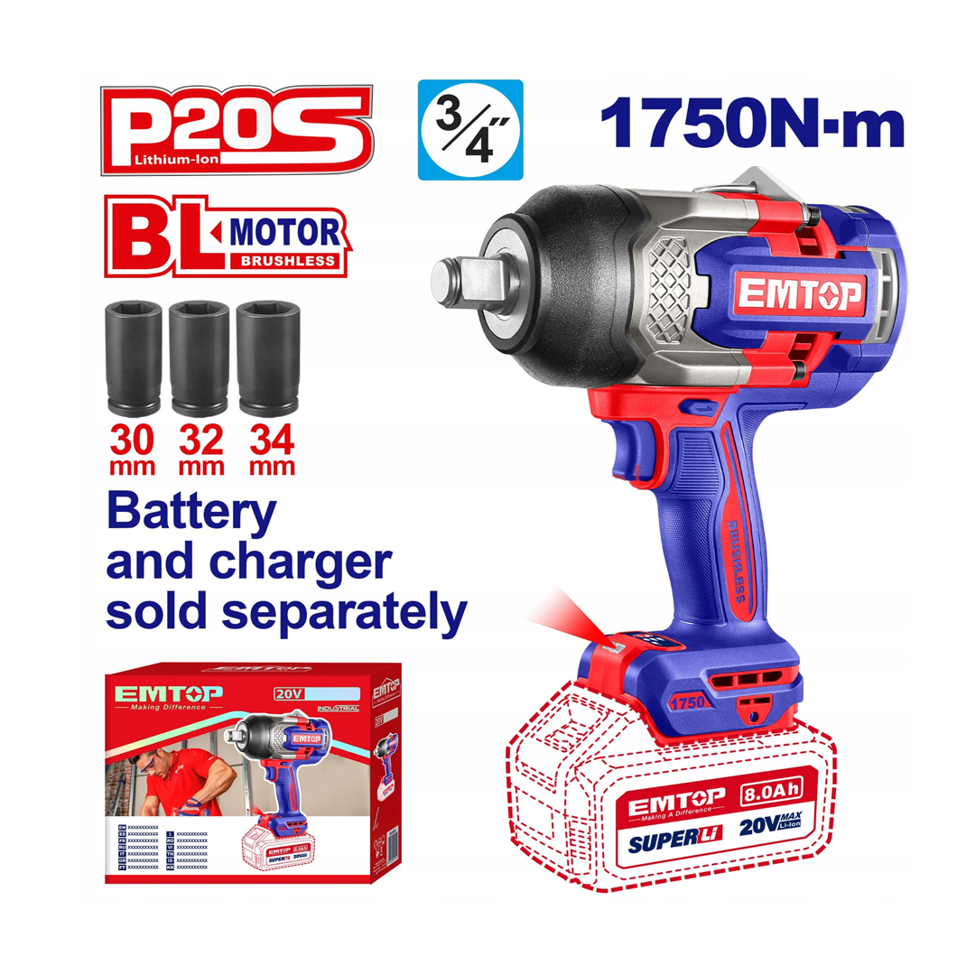 مفرجا بوكسات بطارية 3/4 - 1750 - 20V (جسم فقط )